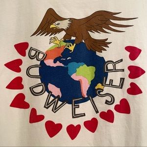 Men’s Budweiser White Tee Global Eagle Short Sleeve T-Shirt